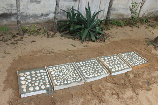 Fertigung von Bodenplatten mit Muscheln